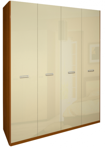 Шкаф MRK- Белла 4 двери Глянец ваниль+вишня бюзум