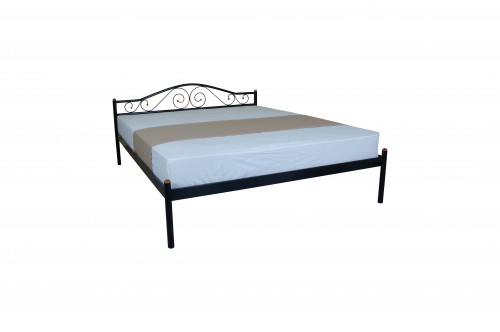 Двуспальная металлическая кровать TPRO- ALBA 1600х2000 black E2523
