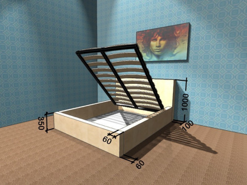 Кровать с подъемным механизмом COR- Рига 