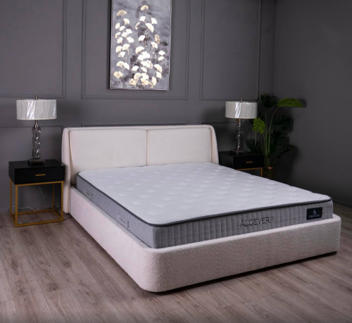 Кровать двухспальная с подъемным механизмом TOP- Афина молочный