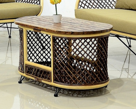 Комплект мебели из натурального ротанга CRU- Latte (софа, 2 кресла, кофейный столик) km08207