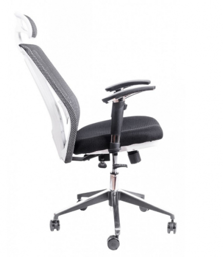 Кресло офисное BRS- White/ Black Сhromе BW-01