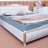 Кровать с патиной и фрезеровкой OLP- Прованс (мягкая спинка, квадраты)