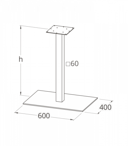 Опора для стола STL- MILANO BIG INOX (основание 60х40 см, высота 57 см, 72 см и 110 см)