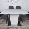 Обеденный комплект NL- стол OXFORD (Оксфорд) белый + стулья BERLIN серый