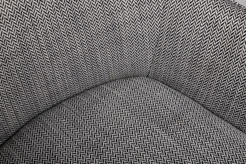 Кресло мягкое NL- MILTON текстиль рогожка, черно-белый