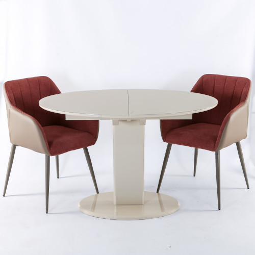 Стол обеденный модерн EXI- Милан (крем) стекло