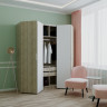 Шкаф для одежды DRS- Норман (200х54х220 см) Сонома + Белый 