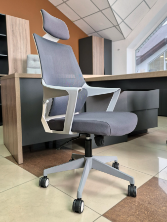 Кресло компьютерное INI- ARON II  поворотное серый /серый каркас