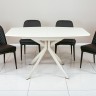 Стол обеденный модерн EXI- Алесcандрия (стекло, крем)