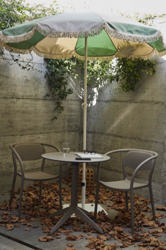 Зонт от солнца круглый с базой DEI- Ezpeleta Toscana (оливковый/песочный)