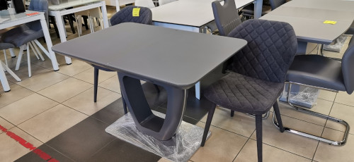 Стол модерн NL- Toronto 120 см, стекло сатин (графит)