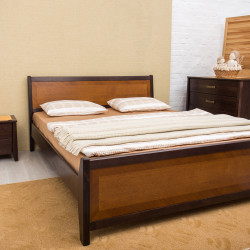 Кровать двуспальная BIO- Мария Сити (с пидножьем) Интарсия