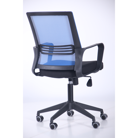 Кресло офисное AMF- Джун (сиденье Саванна nova Black 19/спинка Сетка синяя)
