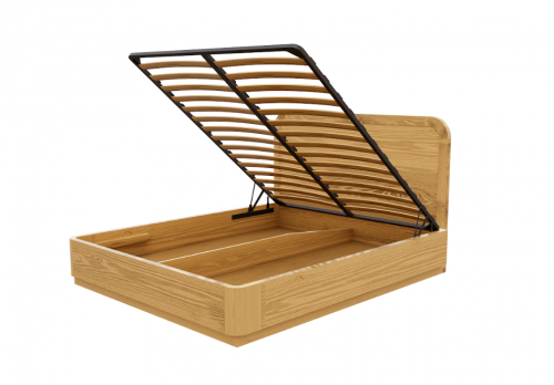 Кровать двуспальная деревянная с подъемным механизмом AWD- Майнц (ясень)   
