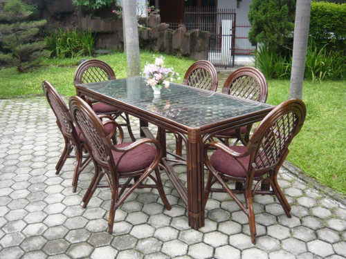 Обеденный комплект buk0002 CRU- Bukovyna (стол + 6 кресел) темно-коричневый