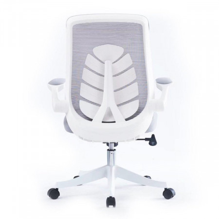Поворотное офисное кресло INI- GLORY серое/белый каркас
