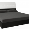 Кровать MRK- Виола Мягкая спинка Глянец белый+мат черный 1,6х2,0
