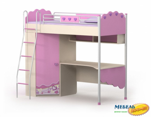 Стол+кровать+шкаф BR-Pn-16-2 Pink (Пинк)