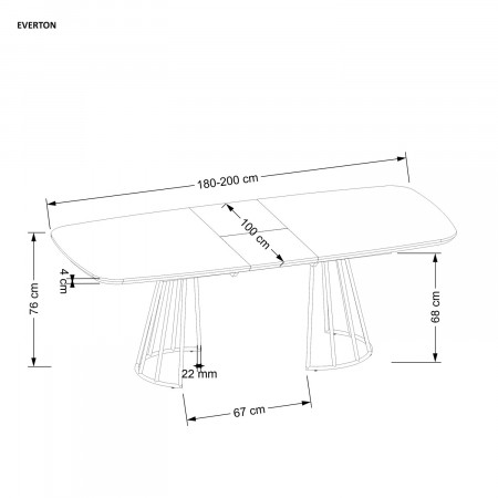Комплект обеденный HALMAR стол EVERTON + 4 кресла K-497