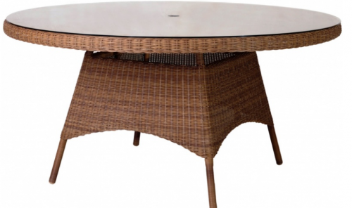 Стол из техноротанга Alexander Rose TEA- SAN MARINO TABLE 1.2M 0 (W/GLASS TOP)