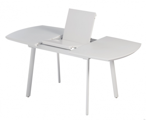 Стол обеденный IMP- Darvin белый, МДФ + стекло, 120 см