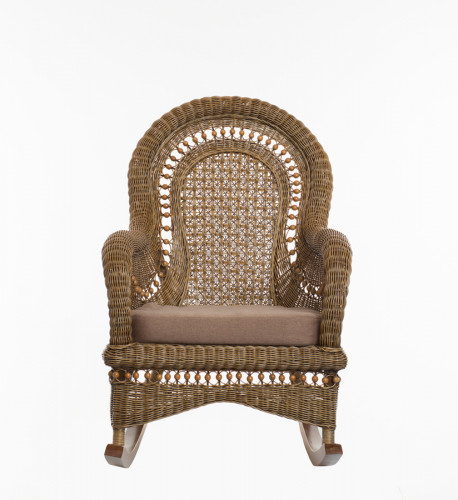 Кресло - качалка из натурального ротанга CRU- Виктория светло-коричневый(k00150)​