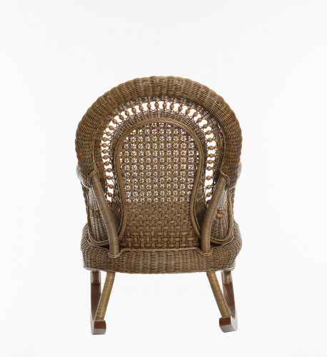 Кресло - качалка из натурального ротанга CRU- Виктория светло-коричневый(k00150)​
