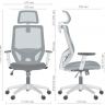 Кресло офисное AMF- Lead White HR (сиденье Нест-01 черная/спинка Сетка SL-06 салатовая)