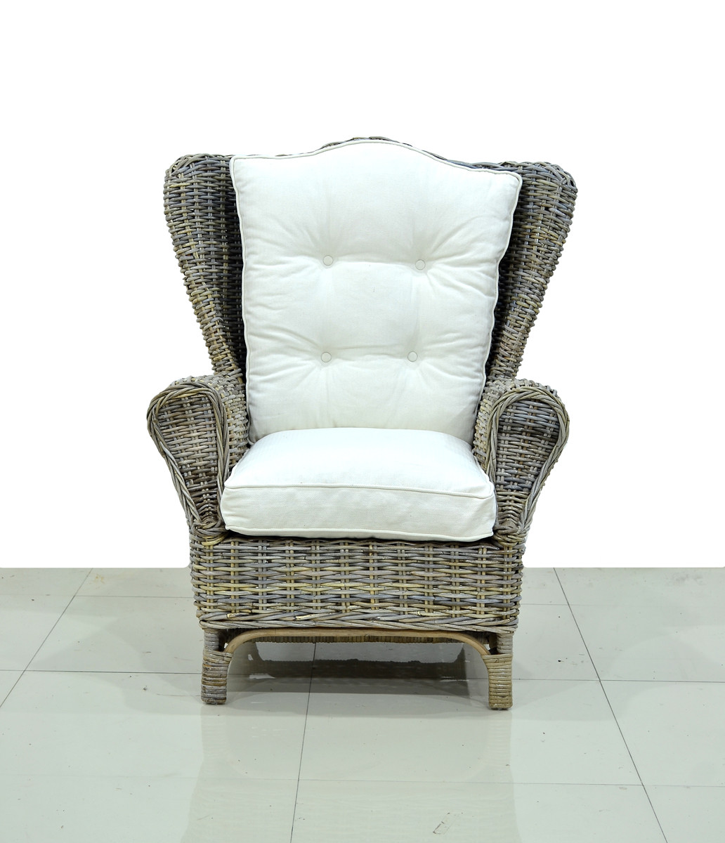 Кресло с пуфом из натурального ротанга CRU- Винг kp190122