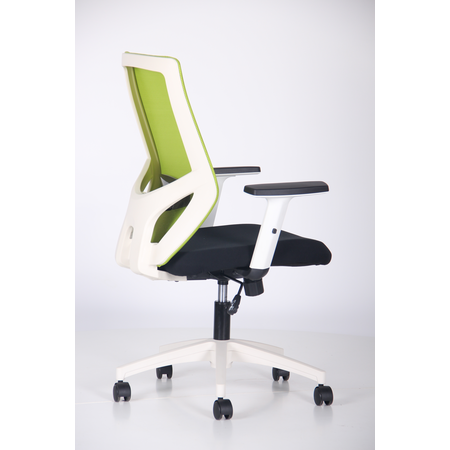 Кресло офисное AMF- Lead White (сиденье Нест-01 черная/спинка Сетка SL-06 салатовая)