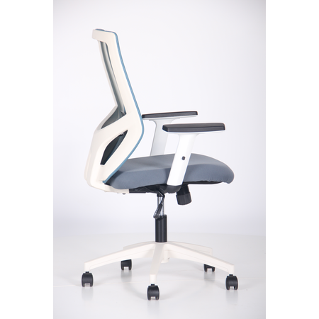 Кресло офисное AMF- Lead White (сиденье Нест-08 серая/спинка Сетка SL-18 аквамарин)