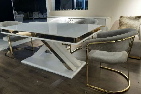 Стол Art-Deco EXI- MILANO WHITE + GOLD