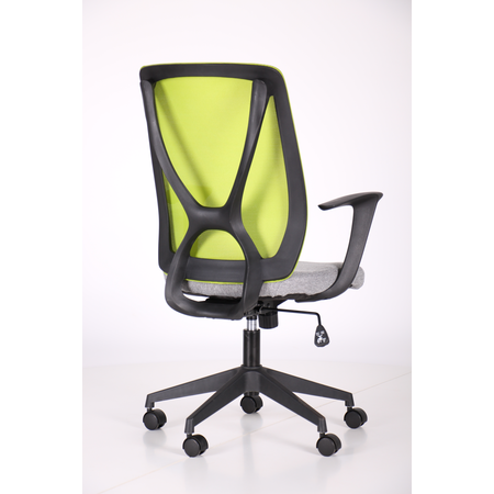 Кресло офисное AMF- Nickel Black (сиденье Сидней-20/спинка Сетка SL-07 салатовая)
