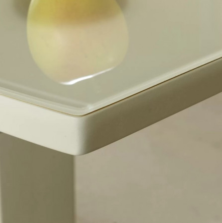 Стол обеденный раскладной со стеклом ASL- Милан RAL DIAMOND GLASS