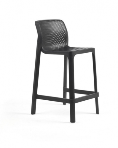 Полубарный стул из полипропилена Nardi DEI- Net Stool Mini (белый/антрацит)