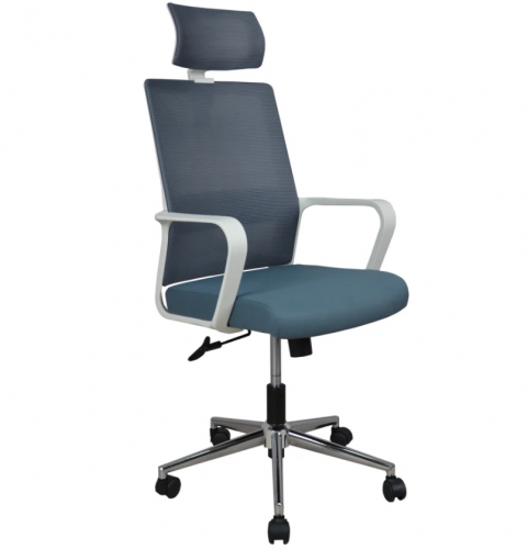 Кресло офисное поворотное INI-  WIND серое/серое/белый каркас  