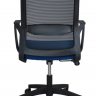 Кресло офисное поворотное INI-  IRON черное/синее/черный каркас