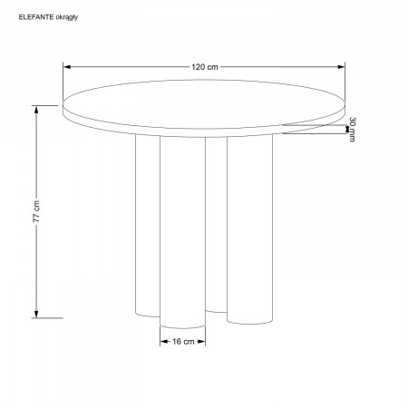 Комплект обеденный HALMAR стол круглый ELEFANTE + 4 стула K-502 