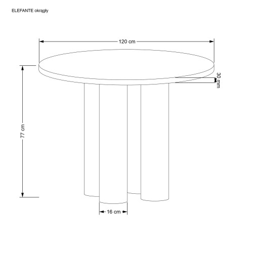 Комплект обеденный HALMAR стол круглый ELEFANTE + 4 стула K-502 