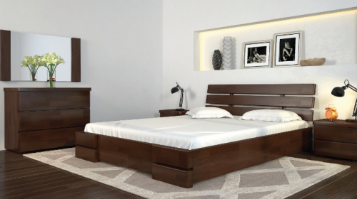 Кровать деревянная RBV- Дали Люкс (высота царги 32 см)