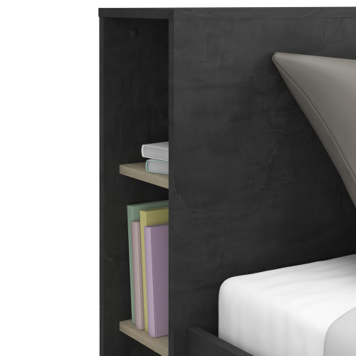 IDEA Многофункциональная кровать 140x200 STORAGE дуб/черный антик