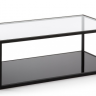 Стол кофейный LFF- GREENHILL 110x60 см  (металл черный, прозрачное стекло)
