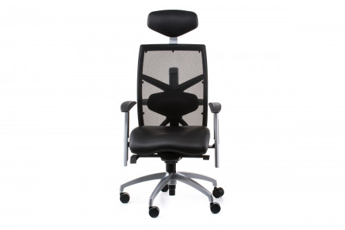 Кресло офисное TPRO- еxact black lеathеr, black mеsh E0604