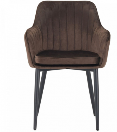 Кресло обеденное модерн MFF- Paula вельвет коричневый