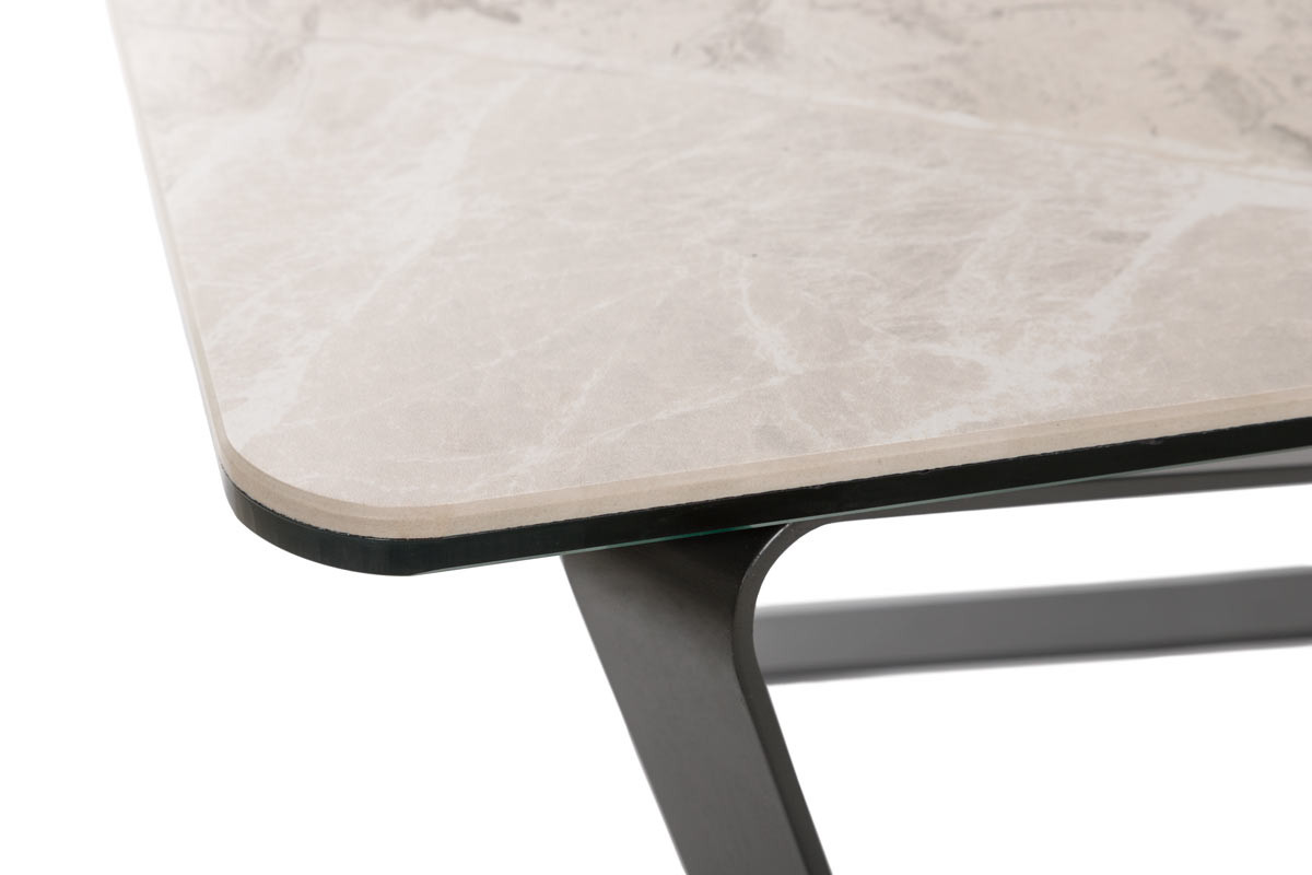 Стол журнальный прямоугольный модерн NL- LUTON керамика светло-серый глянец 