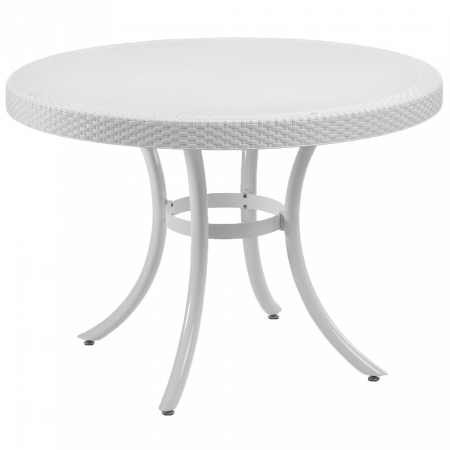 Стол обеденный TYA- Osaka Пластик, Ножки-алюминий, Слон.кость d=110