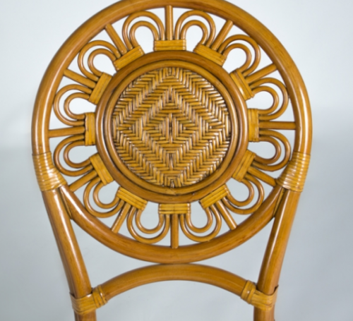 Обеденный комплект CRU- Аскания (стол+ 4 стула) натуральный ротанг