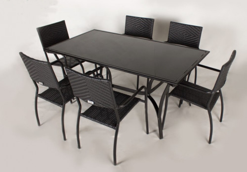 Обеденный комплект стол+4 стула CRU- Блэк os0001-4