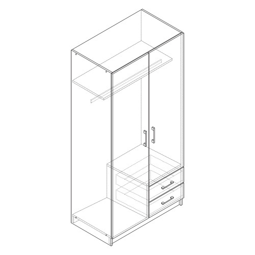IDEA Шкаф 2-дверный ESO 21521 белый